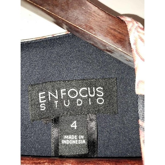 Enfocus Studio Dress fall clrs orange, red, brown&black sleeveless Stretchy Sz 4 - Picture 3 of 3